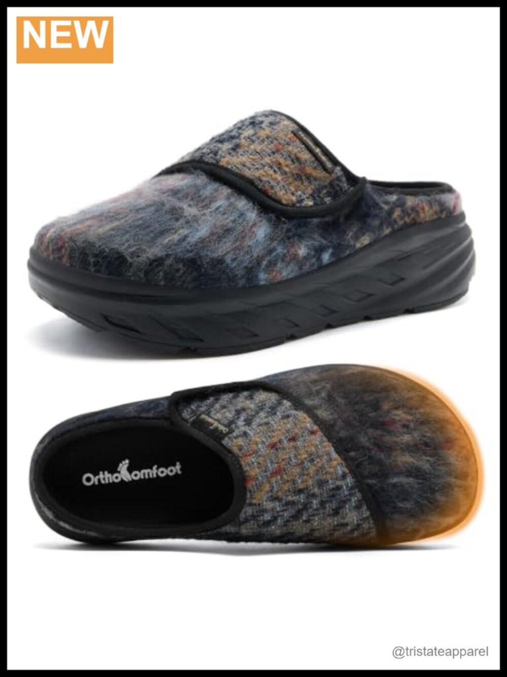 Orthopedic Diabetic Wide Toe Box Slip On Slippers Arch Support Plantar